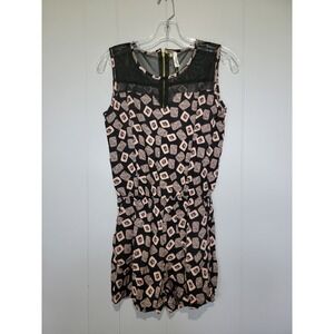 Women's Sleeveless Romper Black and Pink Size Medium New‎ with Tags